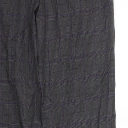 Marks and Spencer Womens Grey Check  Sweatpants Trousers Size 16 L21 in