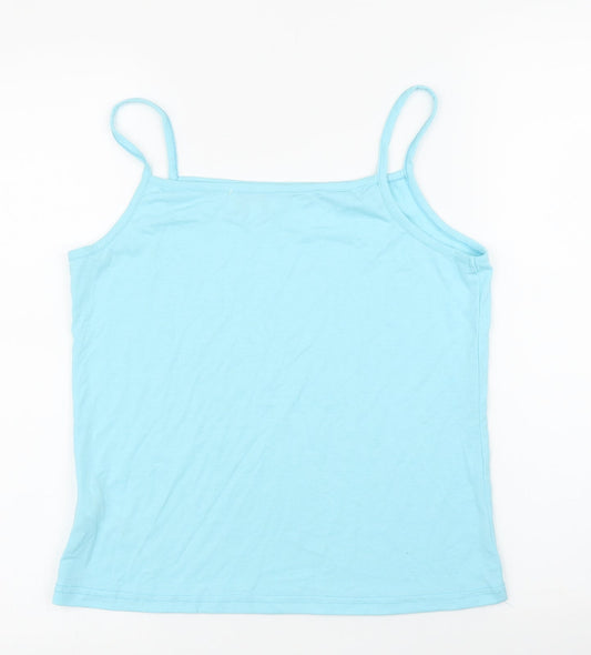 Womens UK Size 12 Apricot Blue Camisole Blouse