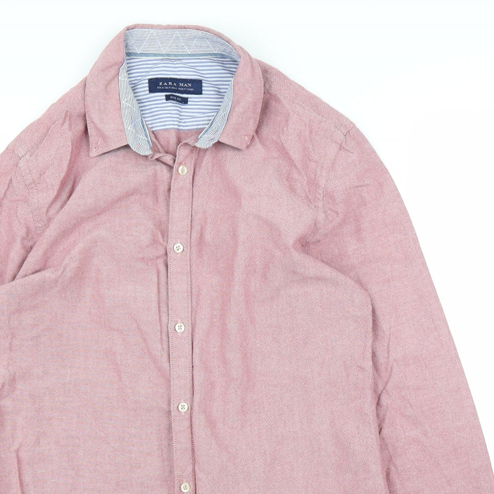 Zara Mens Purple    Button-Up Size M
