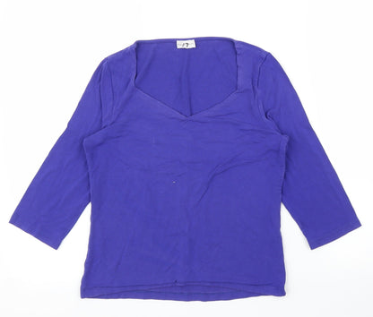 Womens UK Size S Minuet Petite Blue Basic T-Shirt