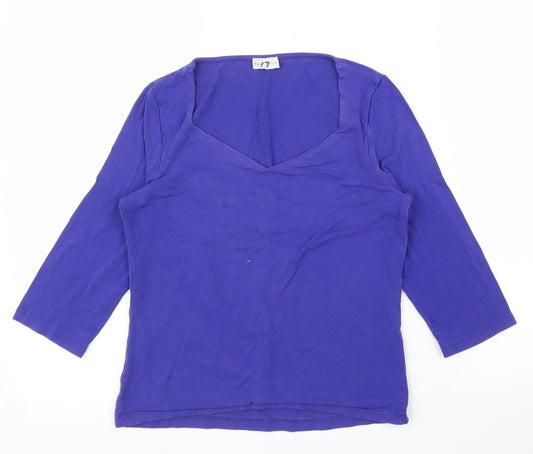 Womens UK Size S Minuet Petite Blue Basic T-Shirt
