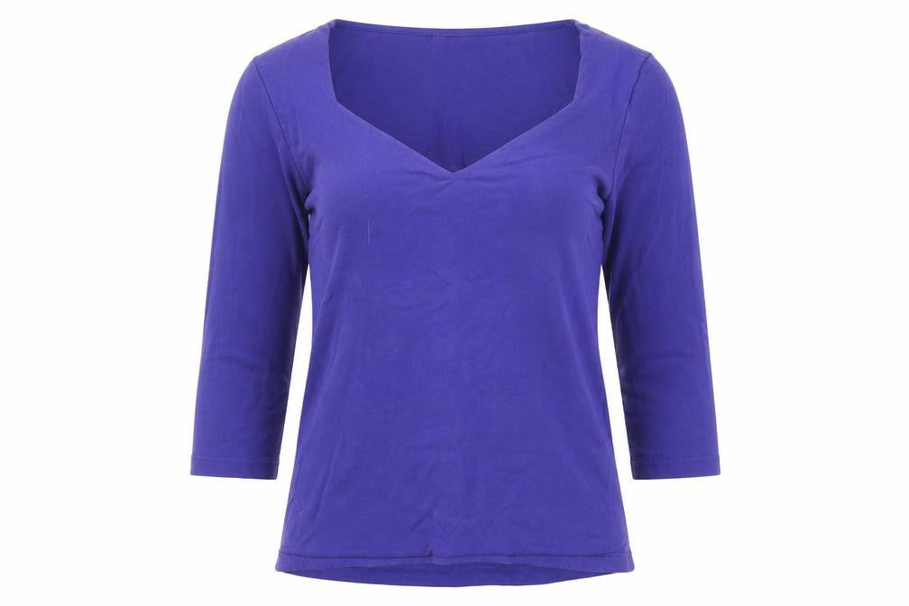 Womens UK Size S Minuet Petite Blue Basic T-Shirt