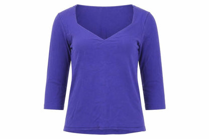 Womens UK Size S Minuet Petite Blue Basic T-Shirt