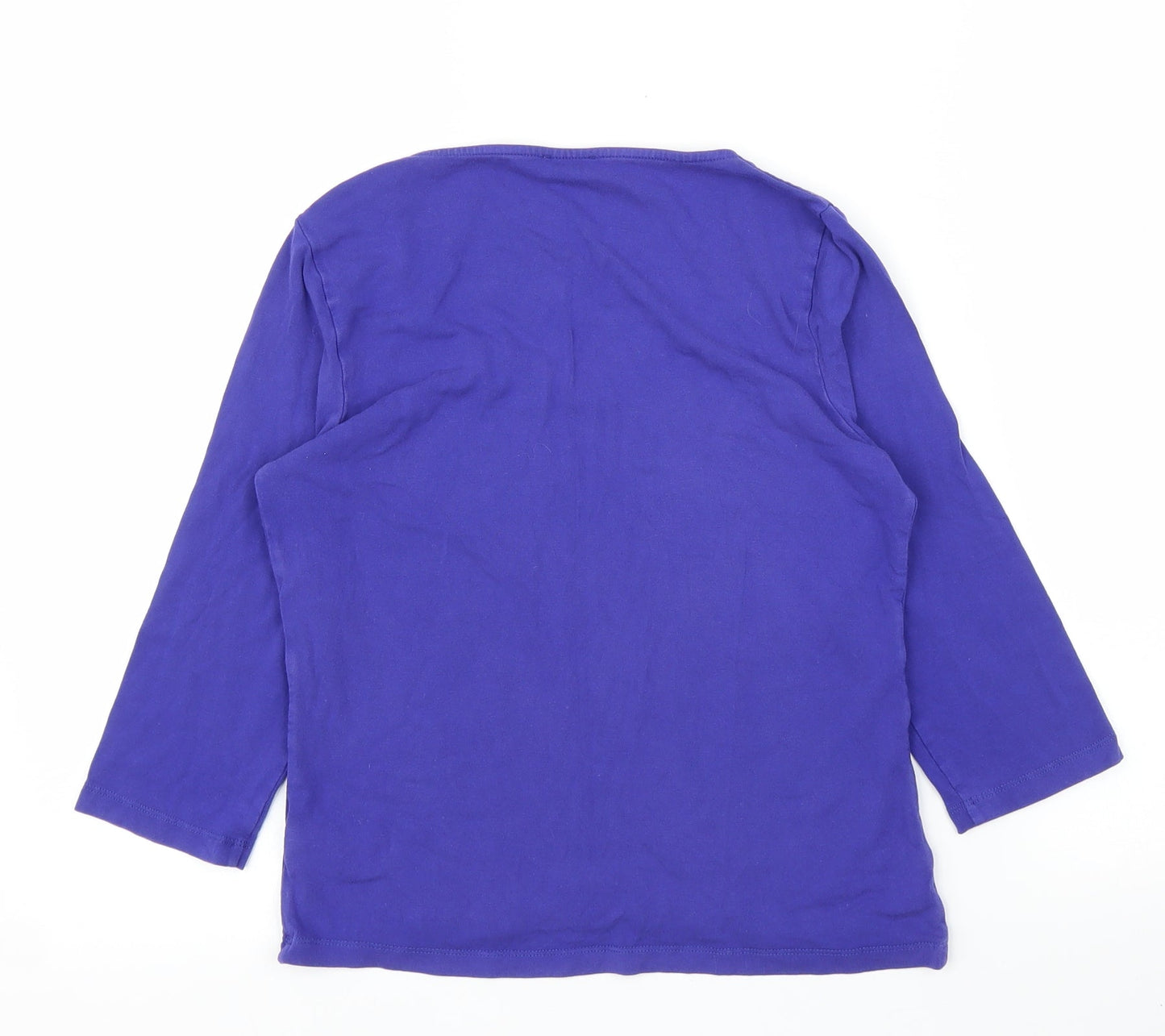 Womens UK Size S Minuet Petite Blue Basic T-Shirt