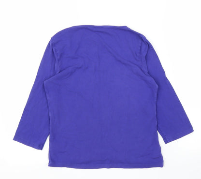 Womens UK Size S Minuet Petite Blue Basic T-Shirt