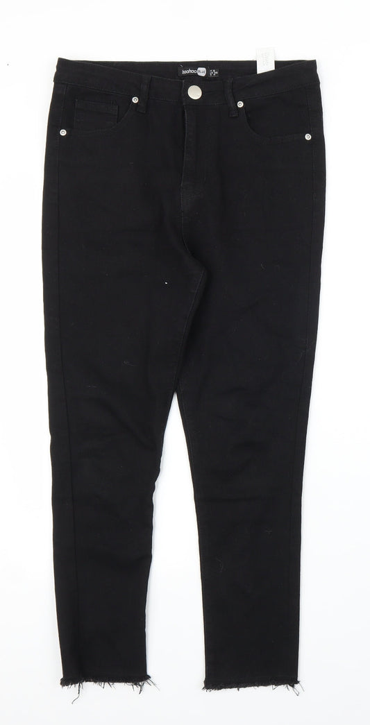 Boohoo Womens Black  Denim Skinny Jeans Size 8 L23 in