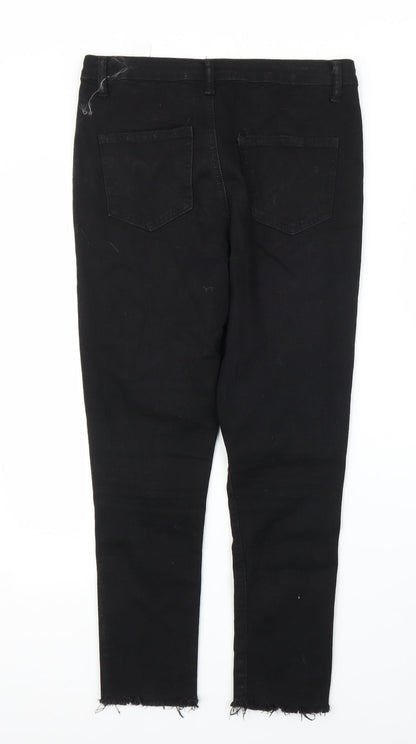 Boohoo Womens Black  Denim Skinny Jeans Size 8 L23 in