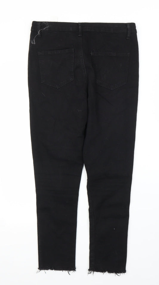 Boohoo Womens Black  Denim Skinny Jeans Size 8 L23 in