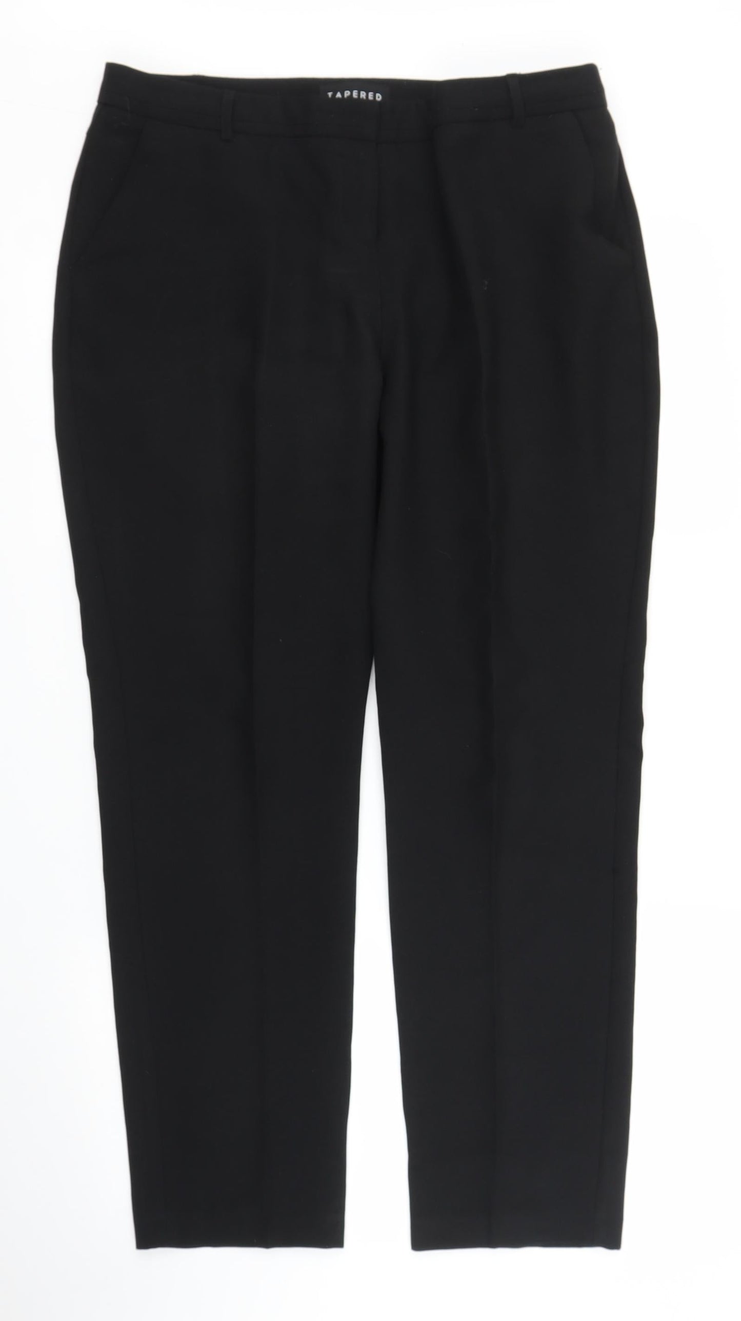 Peacocks Womens Black   Trousers  Size 14 L27 in