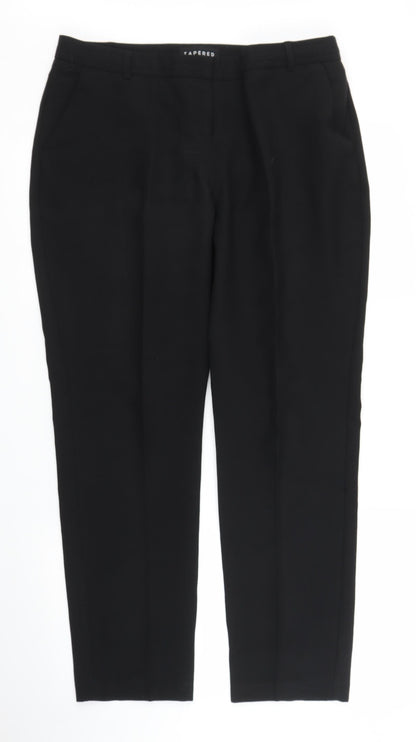 Peacocks Womens Black   Trousers  Size 14 L27 in