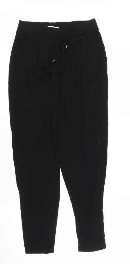 Womens UK Size 8 Papaya Regular Fit Bloomer Black Trousers