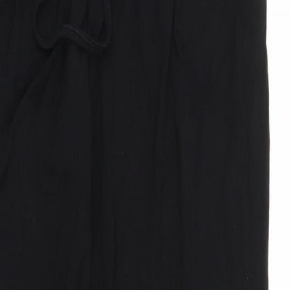 Womens UK Size 8 Papaya Regular Fit Bloomer Black Trousers