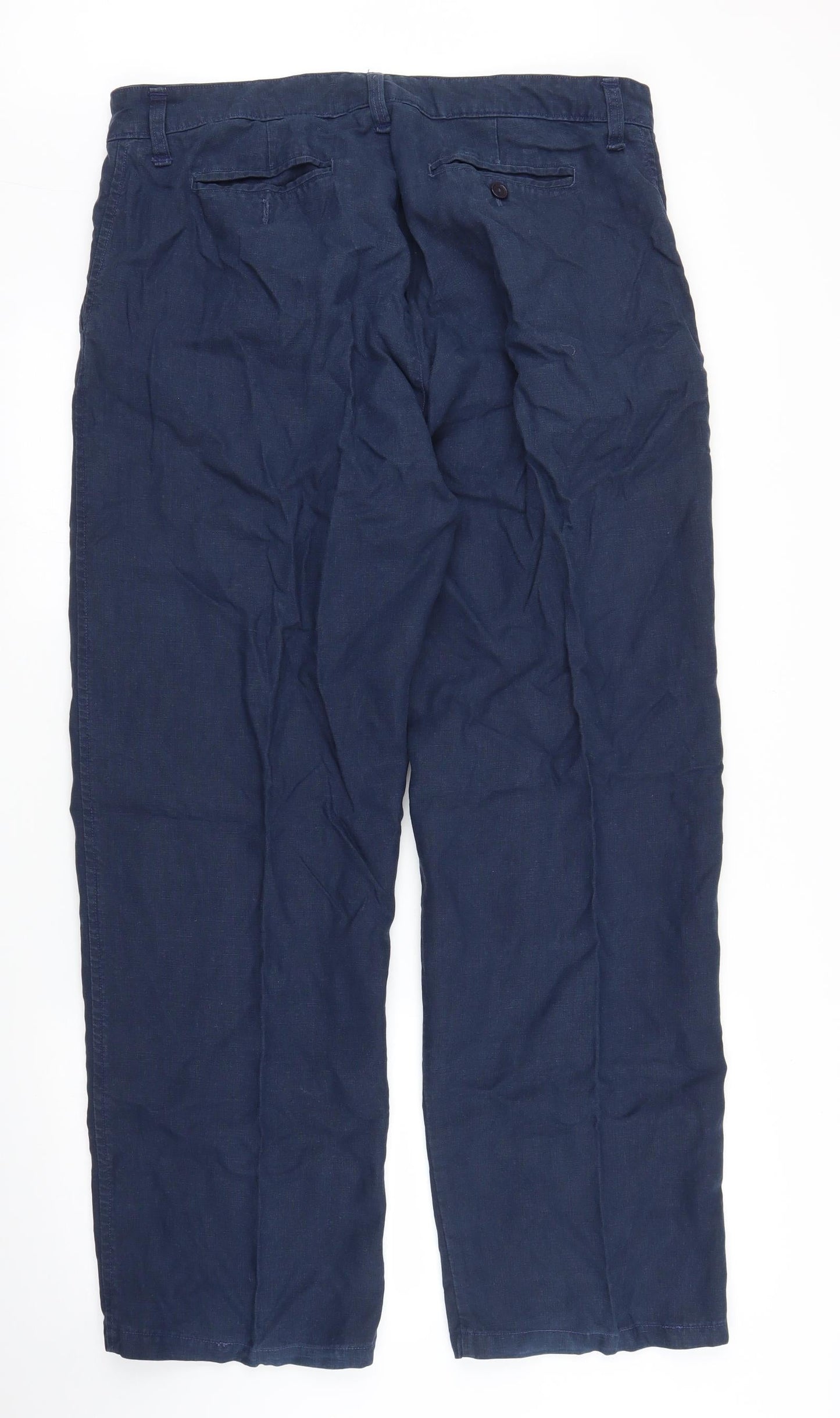 Womens UK Size 32 in Preworn Regular Fit Carpenter Blue Trousers