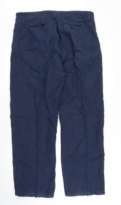 Womens UK Size 32 in Preworn Regular Fit Carpenter Blue Trousers