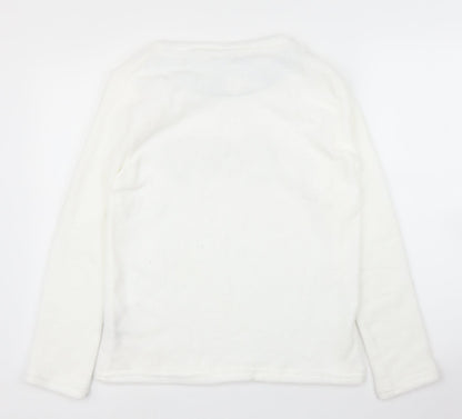 Preworn Womens White Solid  Top Pyjama Top Size M
