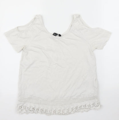Womens UK Size 10 New Look White Basic Blouse