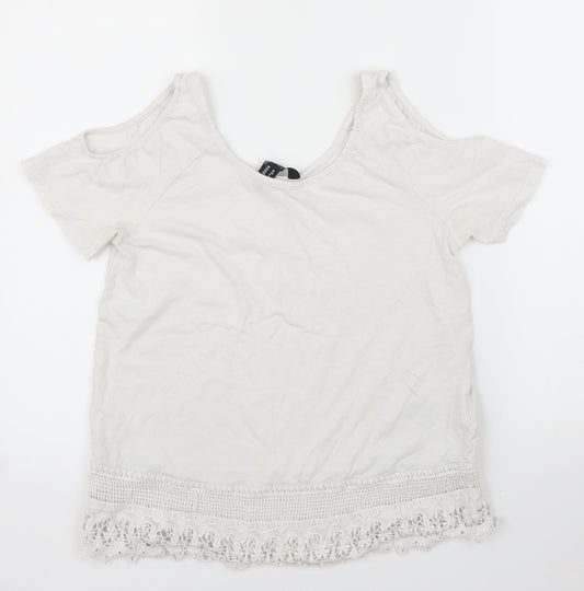 Womens UK Size 10 New Look White Basic Blouse