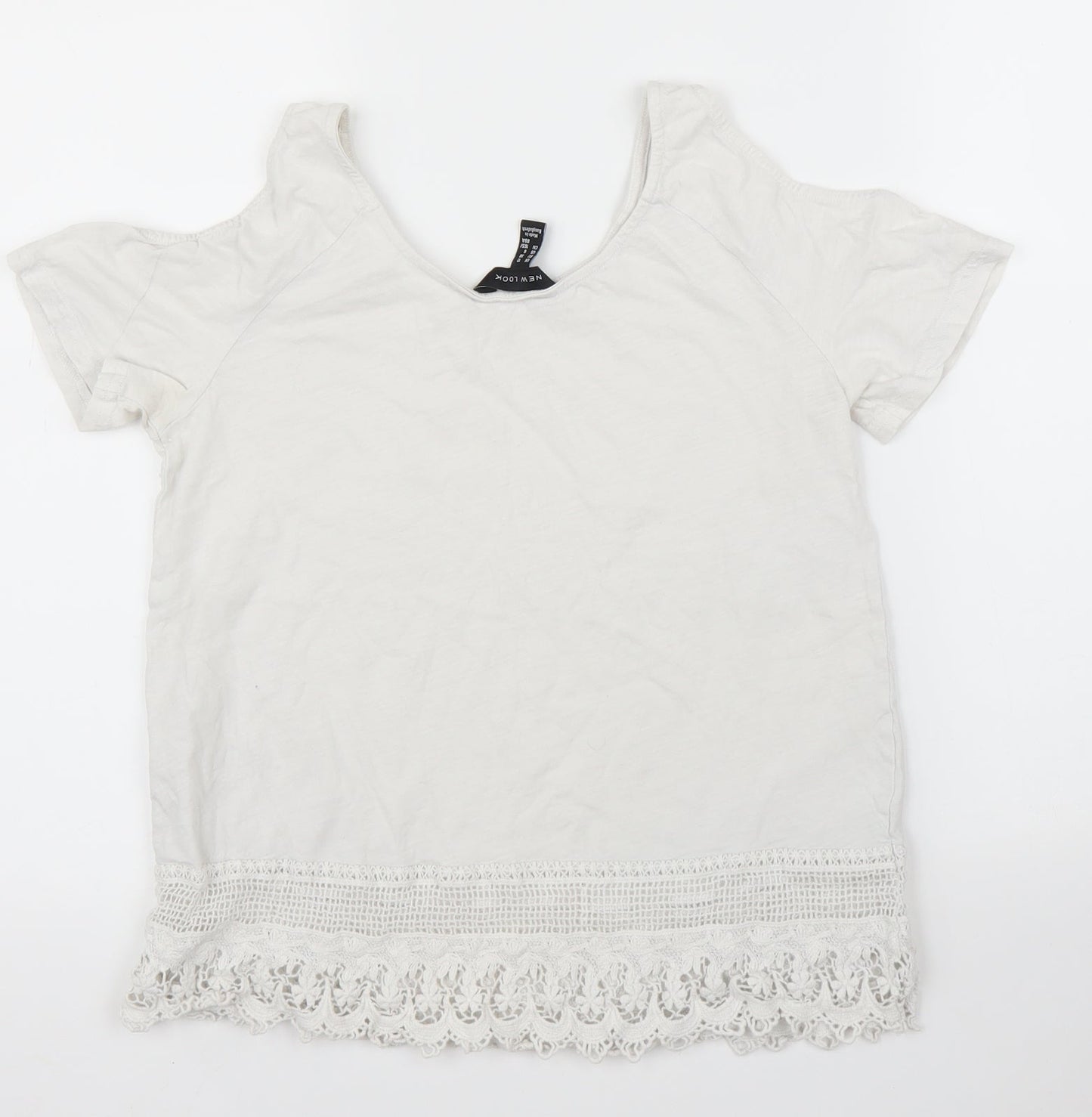 Womens UK Size 10 New Look White Basic Blouse