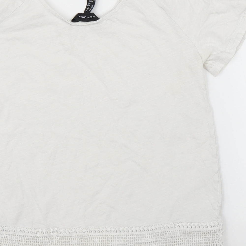 Womens UK Size 10 New Look White Basic Blouse