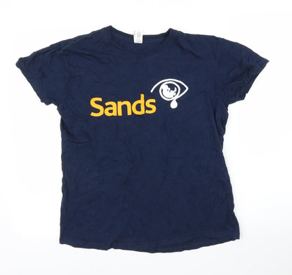 Womens UK Size M Roly Blue Basic T-Shirt