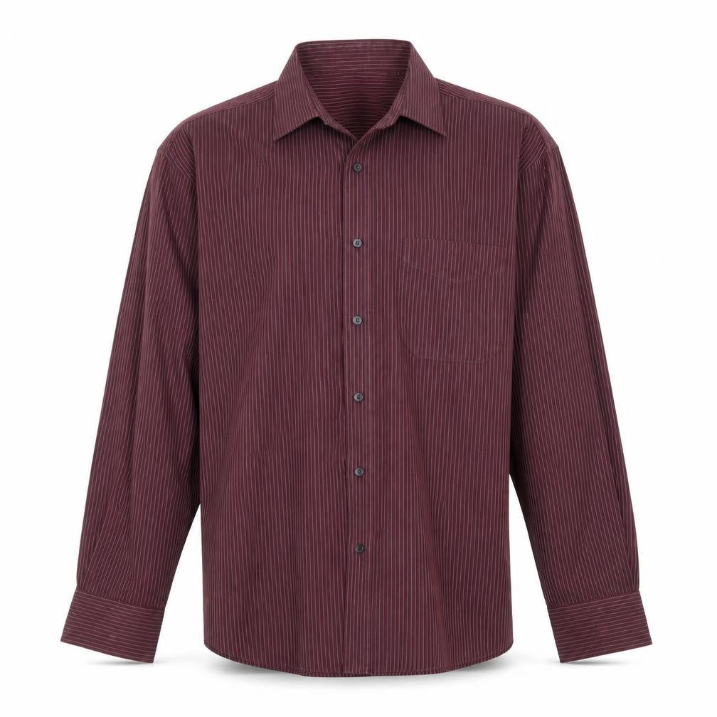 Mens UK Size 16 BHS Purple  Button-Up Long Sleeve Casual Shirt
