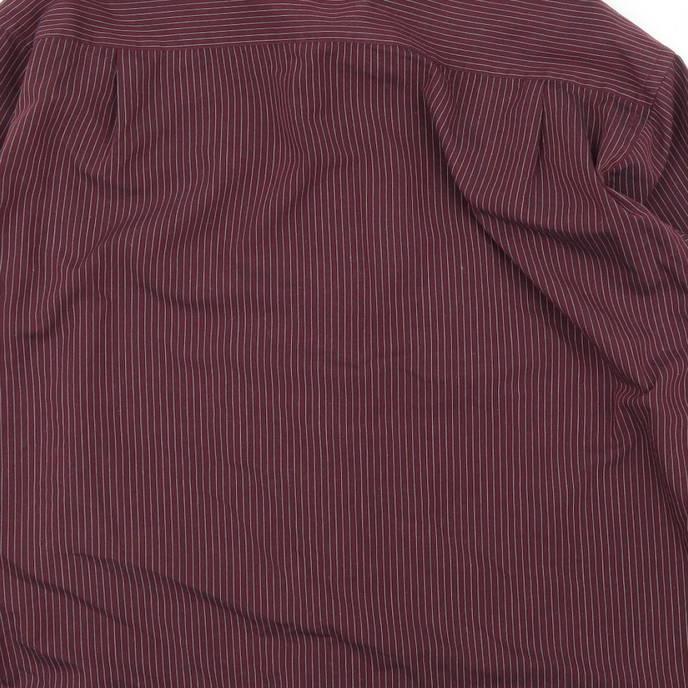Mens UK Size 16 BHS Purple  Button-Up Long Sleeve Casual Shirt