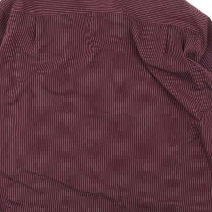 Mens UK Size 16 BHS Purple  Button-Up Long Sleeve Casual Shirt