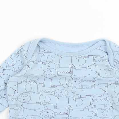 Preworn Baby Blue   Romper One-Piece Size 6-9 Months  - Animals