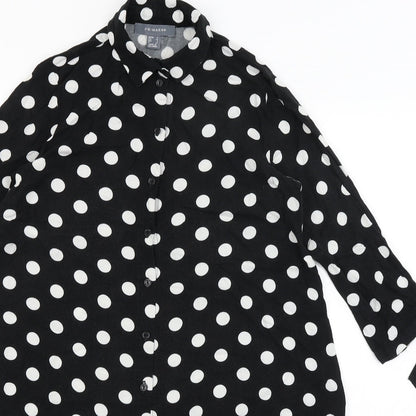 Primark Womens Black Polka Dot  Shirt Dress  Size 4