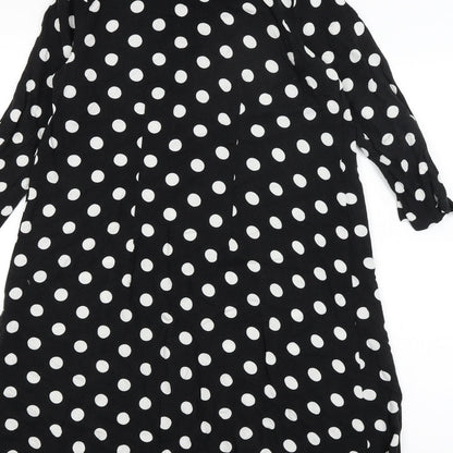 Primark Womens Black Polka Dot  Shirt Dress  Size 4