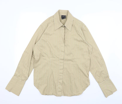 CT Woman Womens Brown Striped  Basic Button-Up Size 18