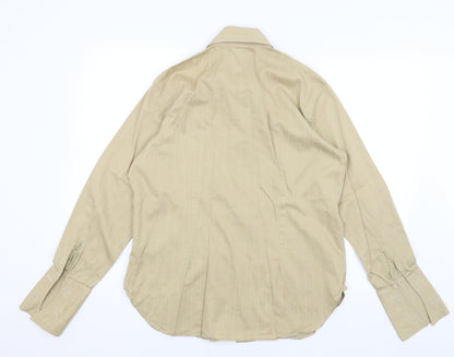 CT Woman Womens Brown Striped  Basic Button-Up Size 18