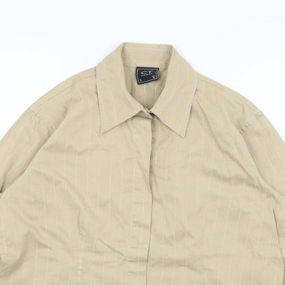 CT Woman Womens Brown Striped  Basic Button-Up Size 18