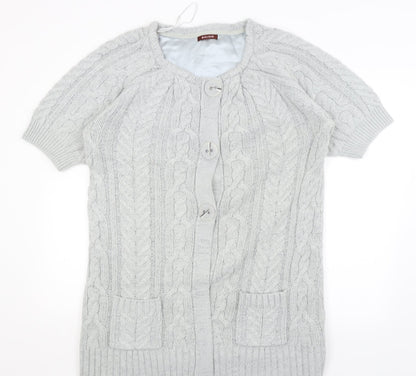 Womens UK Size M Savoir Grey Cardigan Jumper