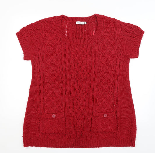 New Look Womens Red   Pullover Jumper Size 18