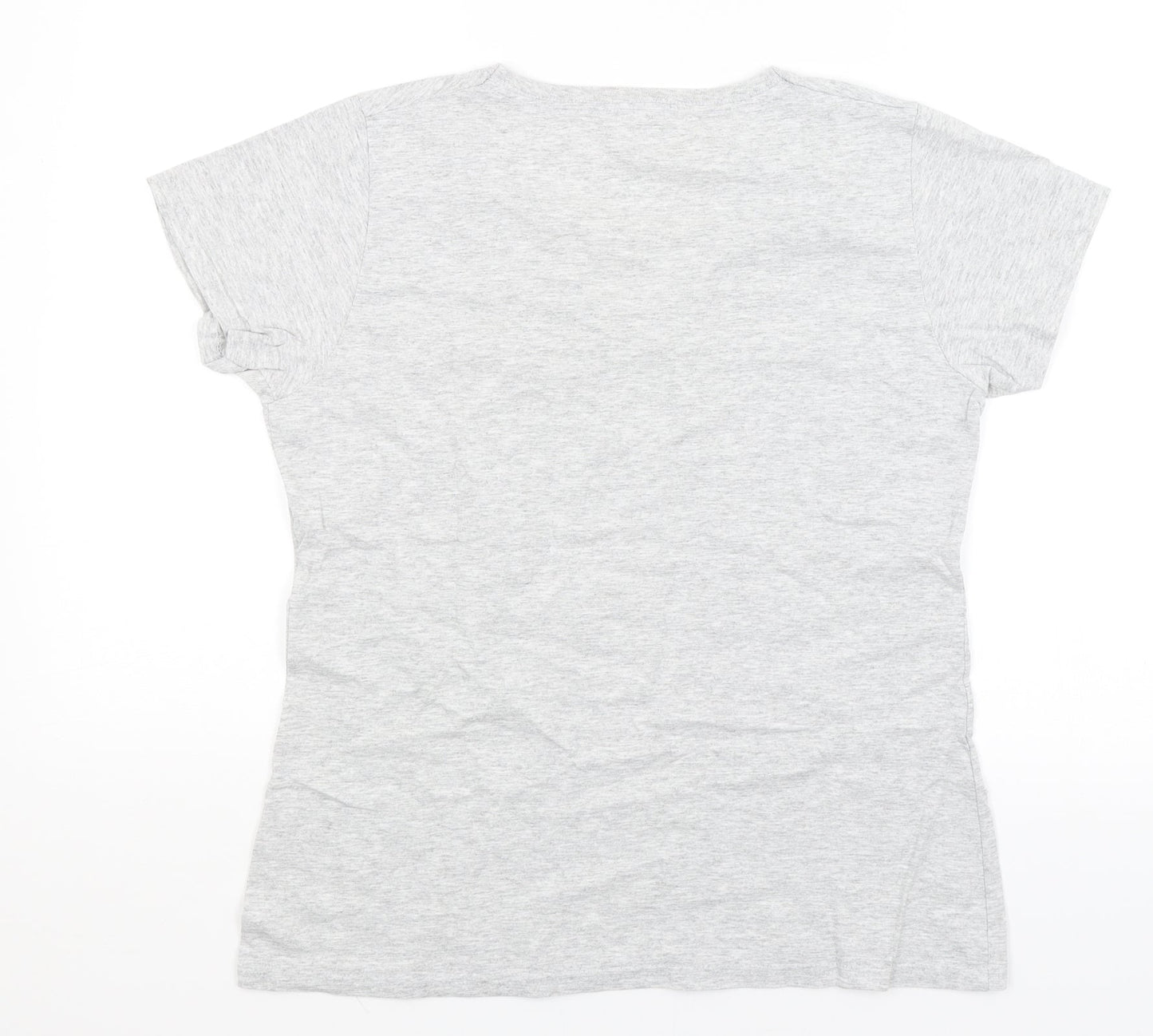 Womens UK Size L Fruit of the Loom Grey Basic T-Shirt