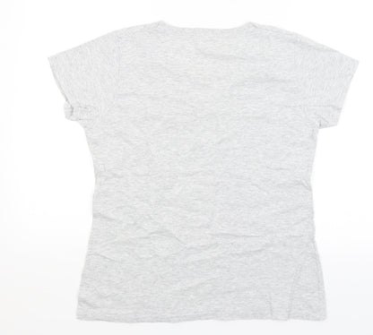 Womens UK Size L Fruit of the Loom Grey Basic T-Shirt