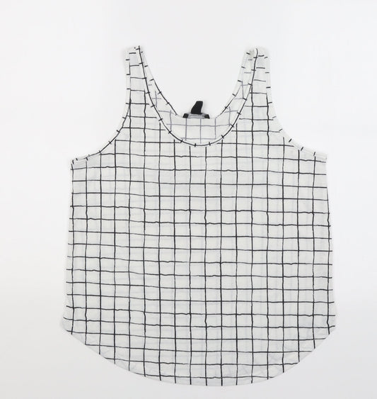 Atmosphere Womens White Check  Basic Tank Size 12