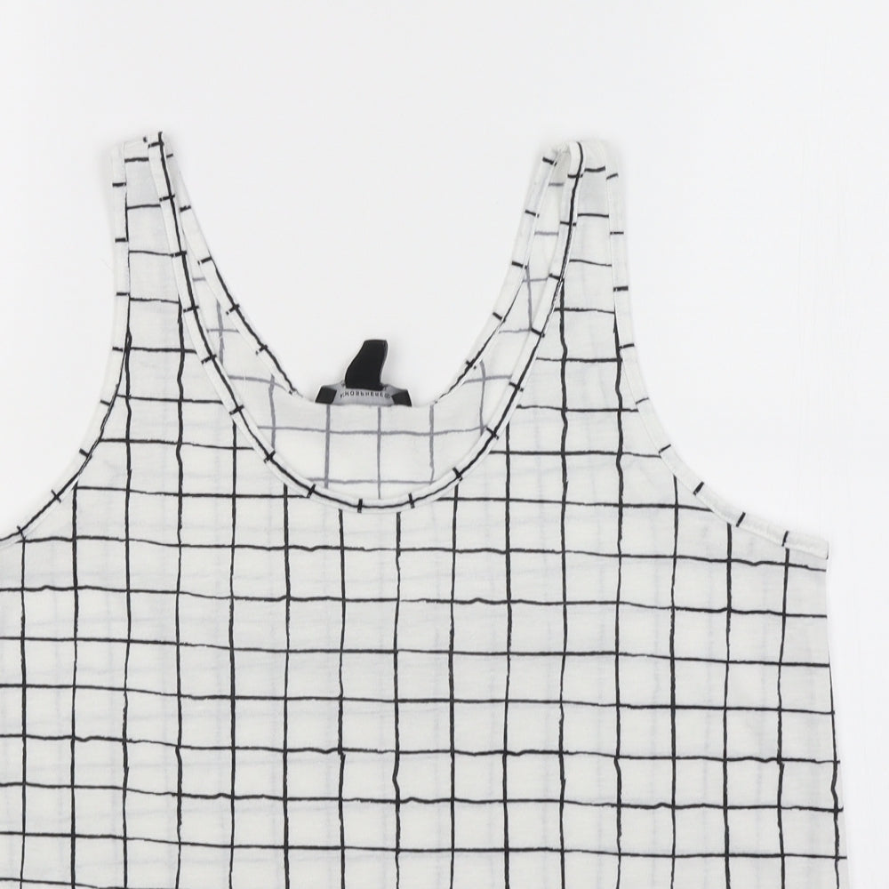 Atmosphere Womens White Check  Basic Tank Size 12