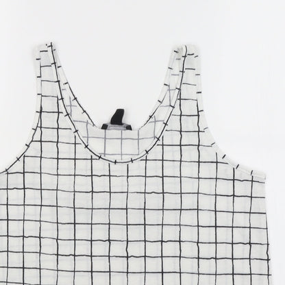 Atmosphere Womens White Check  Basic Tank Size 12