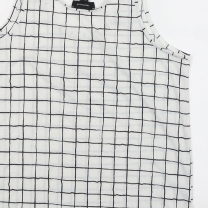 Atmosphere Womens White Check  Basic Tank Size 12