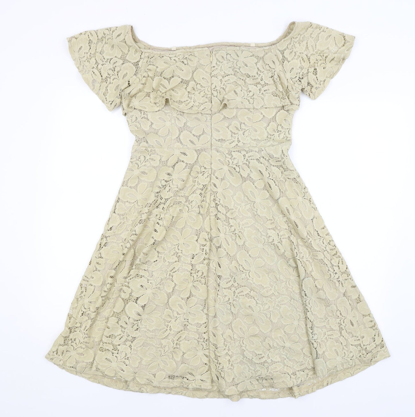 Preworn Womens Gold   Fit & Flare  Size L