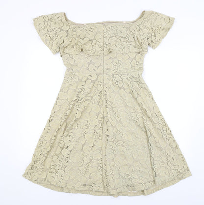 Preworn Womens Gold   Fit & Flare  Size L