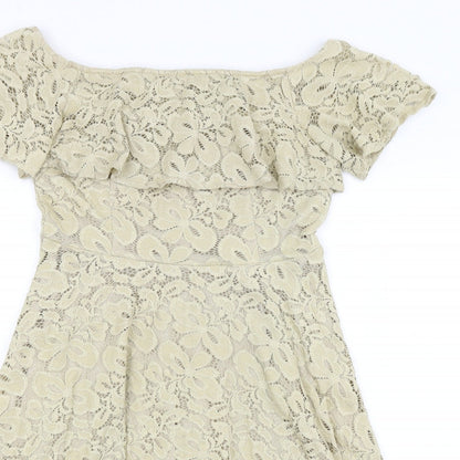 Preworn Womens Gold   Fit & Flare  Size L