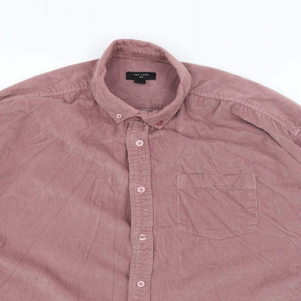 Mens UK Size L New Look Purple  Button-Up Long Sleeve Casual Shirt