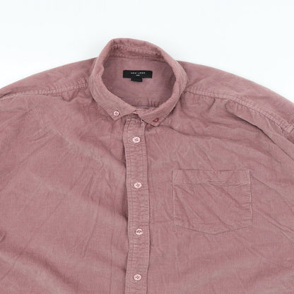 Mens UK Size L New Look Purple  Button-Up Long Sleeve Casual Shirt