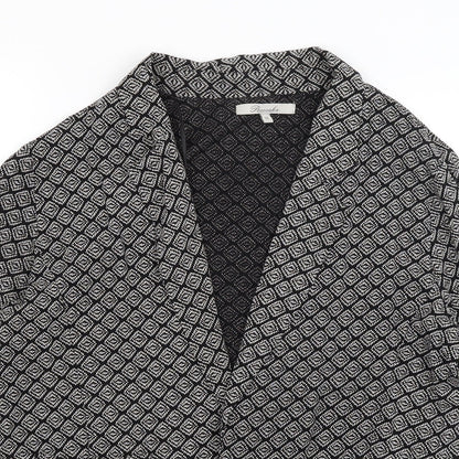 Peacocks Womens Black Geometric  Jacket Blazer Size 12
