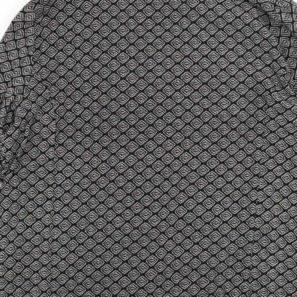 Peacocks Womens Black Geometric  Jacket Blazer Size 12