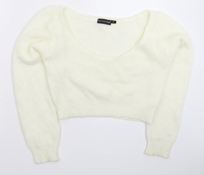 PRETTYLITTLETHING Womens White  Knit Pullover Jumper Size S