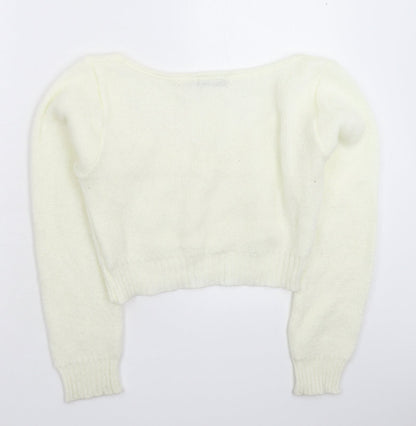 PRETTYLITTLETHING Womens White  Knit Pullover Jumper Size S